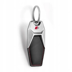 Audi S Line Schluesselanhaenger aus schwarzem und silbernem Leder 3181900700