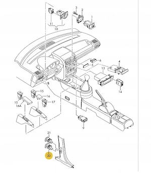 Neuer Originalknopf f r die elektrische Tankklappen ffnung, montiert in der B-S ule des Fahrers Bild 4