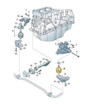 Artikel: ENGINE MOUNT VW PASSAT AUDI LEFT ORIGINAL 1.9 8D0199379AR Hochwertiger Artikel aus unserem  Bild 4