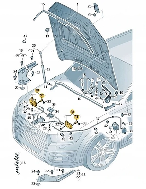Original Audi Q7 Fronthaubenschloss mit Mikroschalter 4M0823509B 4M0823509 4M0823509A Bild 3