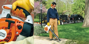 Dank der leistungsstarken STIHL Gebl se geh rt das zeitraubende Arbeiten mit Besen und Rechen der Bild 3