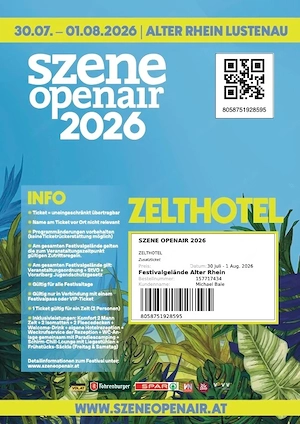 Szene openair 2026 - Festivalpass Do - SA mit Übernachtung im Zelthotel für 2 Personen und Frühstück Bild 3