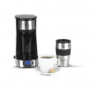 F R SINGLES & UNTERWEGS: Einzelfilter-Kaffeemaschine mit Isolierbecher to go GENUG F R EINEN BECHER 