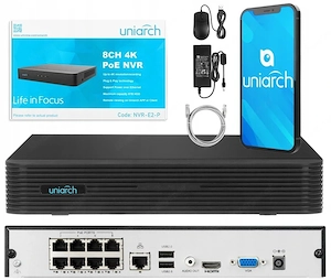 Uniarch IP- berwachungsset 5 MPx 6 PoE-Au enkameras 5MP CCTV-Kit KIT-IPC-B125-PF28 mit 1 TB Festplat Bild 2
