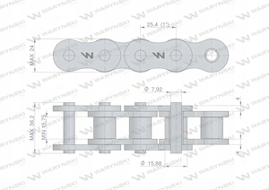 Famarol roller chain 16AH-1-42PS ANSI A 80H application roller baler  n Roller chain 16AH-1-42PS ANS Bild 3