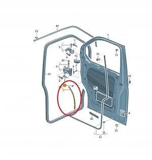 Original tuerdichtung gummidichtung tuer vorne rechts abdichtung fuer volkswagen t5 t6 7h0837566a Bild 3