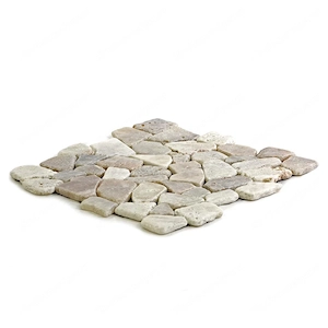 1 Fliesenmatte Natursteinmosaik Flussstein Creme 32 x 32 cm Setzen Sie Akzente! Dieses Mosaik mit Bild 3