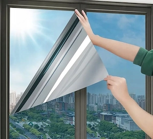 Spiegelfurnier-Spiegelfolie 200x50 cm GRATIS Rakel Fensterfolien mit Spiegeleffekt sind ein Bild 6