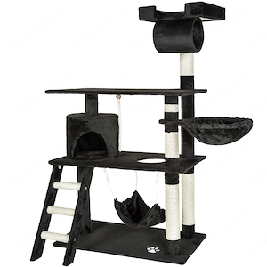 Kratzbaum Katzenkratzbaum Kletterbaum fuer Katzen Katzenbaum Sisal 141cm schwarz