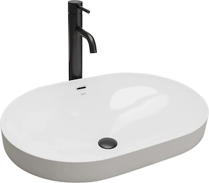 Waschbeckentyp: In die Arbeitsplatte eingelassen Farbe: Schneewei  Abmessungen: 615 mm x 170 mm x 42 Bild 3