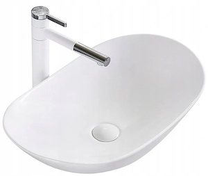 Material: Sanit rkeramik Typ: Arbeitsplatte Farbe: Wei  Abmessung: 625 x 360 x 150 mm Batterieloch: 