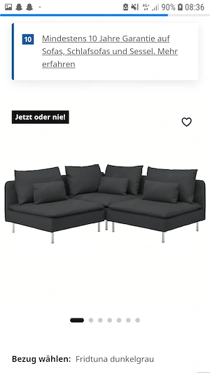 SÖDERHAMN Ecksofa 3-sitzig, dunkelgrau von IKEA Bild 2