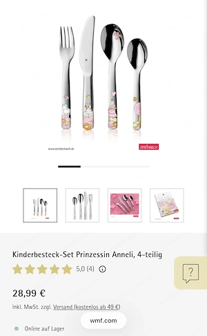 2 wunderschöne Kinder Besteck-Sets WMF wie neu- günstig abzugeben  Bild 4