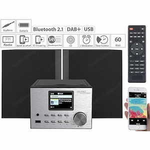 Stereoanlage mit Webradio, DAB+, UKW, CD, Bluetooth, USB, 60 Watt Bild 2