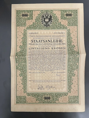 Historische Kriegsanleihe 1916 - 1000 Kronen - Österreich-Ungarn - K. u. K. Bild 2