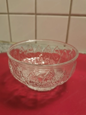 Glasschale rund m. Flammenmuster Vintage Bild 2