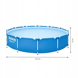 Runder Rahmenpool Bestway Steel Pro 56681 366x76 cm blauer Pool mit Pumpensandfilter Bild 4