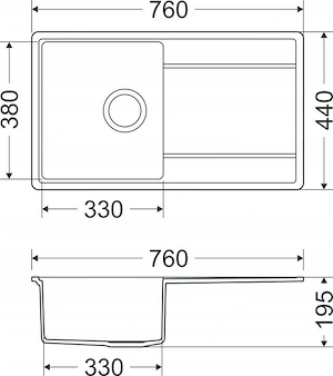 Granitsp le Komplettset mit SIPHON Mischbatterie Graphit Bild 6