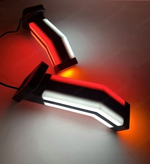 Set mit 2 modernen led-neonmarkierungen 12v   24v weiss-rote farbe mit orangem umriss e9-zulassung f Bild 3