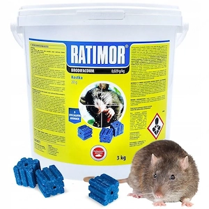 ?T dlich wirksames Gift RATIMOR f r M use und Ratten in Form eines Wachsw rfels 20g BRODIFACUM zur A