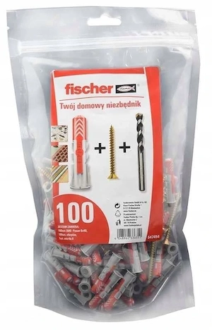 100x Fischer Duopower D bel 8x40 mm mit 5,0x50mm Schraube + Bohrerset 20131440