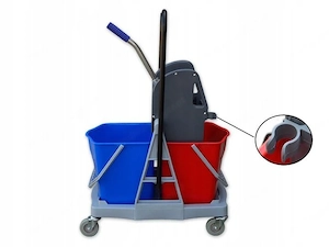 Professioneller Bodenreinigungswagen Reinigungswagen mit Pressreinigung Starterset mit Fl chenwische Bild 4