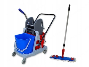 Professioneller Bodenreinigungswagen Reinigungswagen mit Pressreinigung Starterset mit Fl chenwische Bild 5