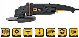 Winkelschleifer CAT DX35 230 mm 2350 W rotierend, sanfte Bewegung,  Sanftanlauf  Professioneller Win Bild 2