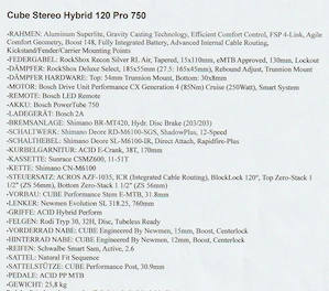 Cube Stereo Hybrid 120 Pro  750 Baujahr 2024 mit Ersatzakku Bild 9