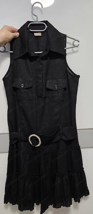 Schwarzes Hemdblusenkleid 
