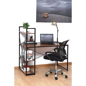 Design-Loft-Schreibtisch mit Regalen 120 x 60 x 75 braun Bild 3