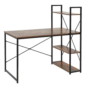 Design-Loft-Schreibtisch mit Regalen 120 x 60 x 75 braun