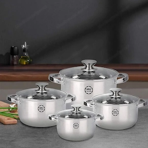 Premium-Set mit 4 Verso-Edelstahlt pfen, 8-teilig, mit Deckel Bild 4