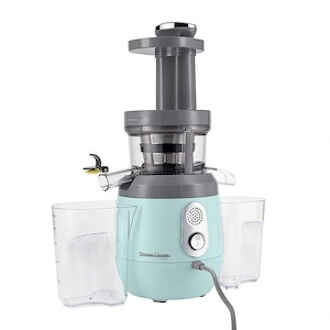 Der VINTAGE CUISINE Entsafter in der Farbe Mint hat eine  u erst ergonomische Form, geringe Gr  e