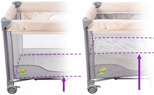 Ab den ersten Lebenstagen 0 - 36 m Komplett faltbares Kinderbett + Transporttasche inklusive Zwei Ma Bild 4