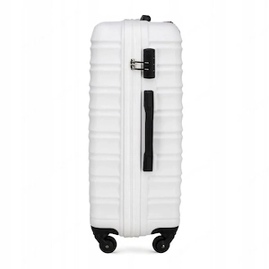 Gro er Premium-Koffer Reisekoffer ABS-Kunststoff 96l mit wei en Rippen Bild 5