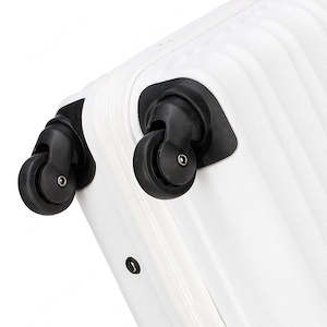 Gro er Premium-Koffer Reisekoffer ABS-Kunststoff 96l mit wei en Rippen Bild 8