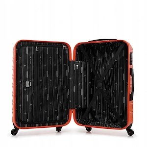Gro er Premium-Koffer Reisekoffer ABS-Kunststoff 96l mit orangefarbenen Rippen Bild 6