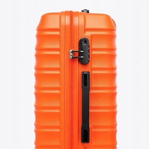 Gro er Premium-Koffer Reisekoffer ABS-Kunststoff 96l mit orangefarbenen Rippen Bild 4