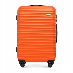 Gro er Premium-Koffer Reisekoffer ABS-Kunststoff 96l mit orangefarbenen Rippen Bild 3