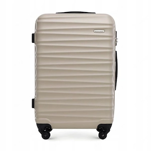 Gro er Premium-Koffer Reisekoffer ABS-Kunststoff 96l mit Rippen Beige Bild 4