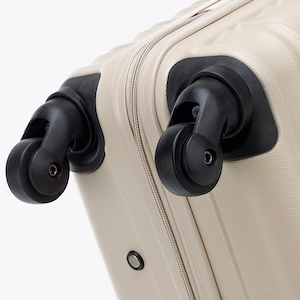 Gro er Premium-Koffer Reisekoffer ABS-Kunststoff 96l mit Rippen Beige Bild 6