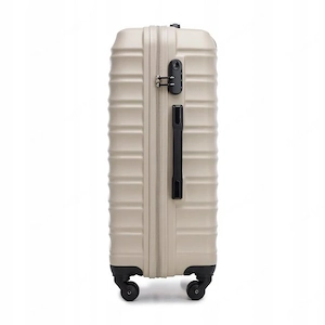 Gro er Premium-Koffer Reisekoffer ABS-Kunststoff 96l mit Rippen Beige Bild 5