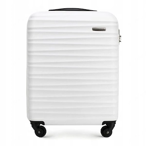 Premium Koffer Reisekoffer Bordkoffer mit Rippen ABS-Kunststoff 34l wei  Bild 6
