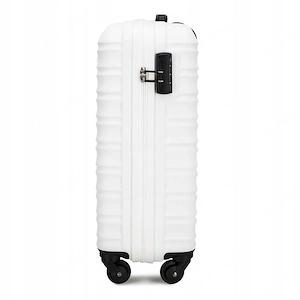 Premium Koffer Reisekoffer Bordkoffer mit Rippen ABS-Kunststoff 34l wei  Bild 5