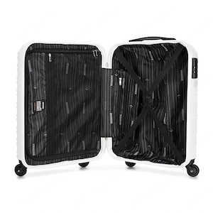 Premium Koffer Reisekoffer Bordkoffer mit Rippen ABS-Kunststoff 34l wei  Bild 8