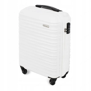 Premium Koffer Reisekoffer Bordkoffer mit Rippen ABS-Kunststoff 34l wei  Bild 3