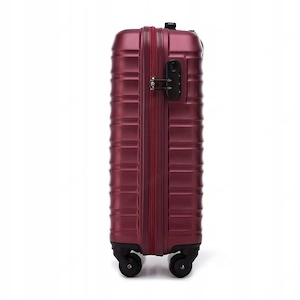 Premium Koffer Reisekoffer Bordkoffer mit Rippen ABS-Kunststoff 34l dunkelrot Bild 5