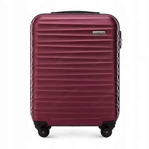 Premium Koffer Reisekoffer Bordkoffer mit Rippen ABS-Kunststoff 34l dunkelrot Bild 4