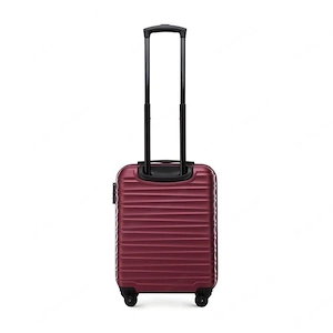 Premium Koffer Reisekoffer Bordkoffer mit Rippen ABS-Kunststoff 34l dunkelrot